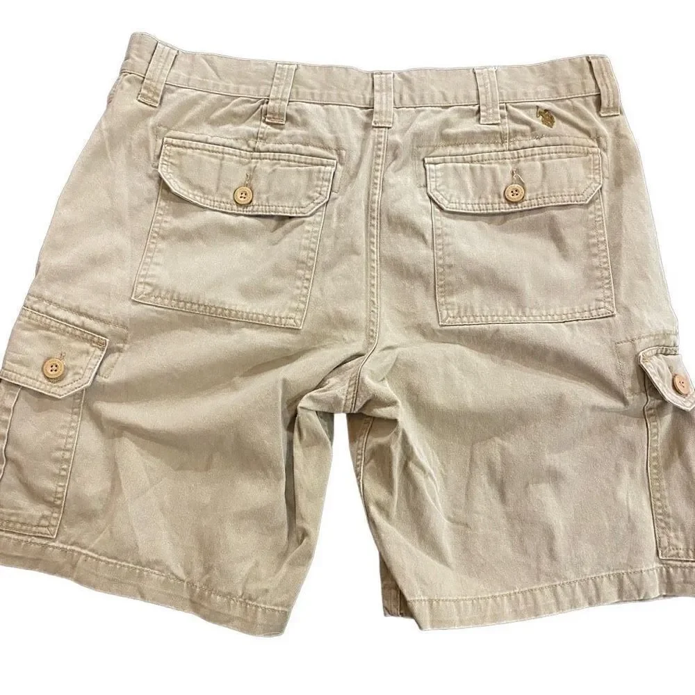 U.S. Polo Assn size 38W men's shorts cargo pockets khaki